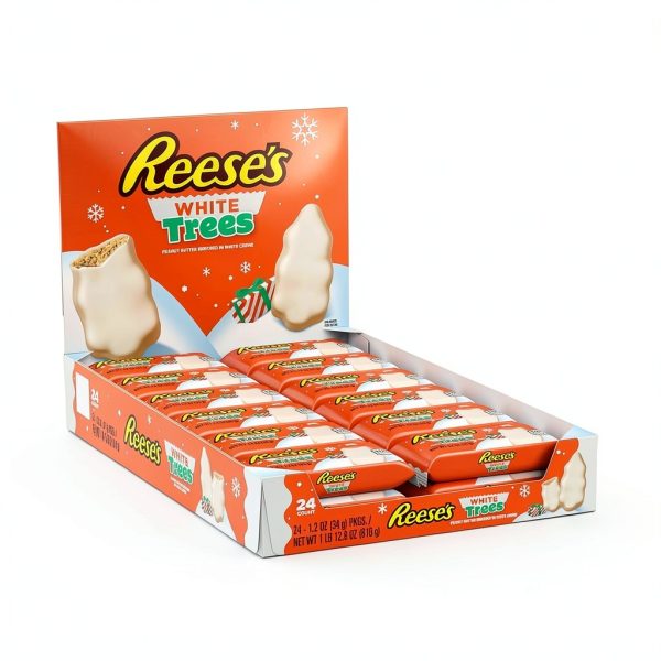 Reeses White Creme Peanut Butter Trees Hersheys Holiday Box 24 Pack-0