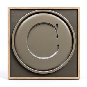 Stupell Industries Modern C Initial Circular Shape Elevator Key Framed Wall Art-0